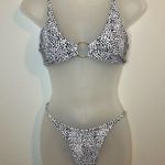 SheIn Black White Dalmatian Print Two Piece Bikini Size Medium Photo 1