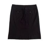Philosophy di Alberta Ferretti Size 4 Black Metallic Pinstripe Pencil Mini Skirt Photo 1