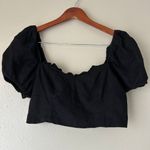 House of Harlow Black Puff Sleeve Top Size Medium Photo 4
