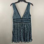 Lulus Dark Teal Deep V Smokeshow Metallic Mini Dress Size Medium NWT Blue Photo 7