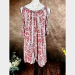 Free People  Good Morning Embellished Tunic Top Printed Cold Shoulder M Photo 7
