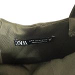 ZARA  Womens Sz M Dark Green Corset Tank Back Zip Top Square Neck Cropped Photo 4