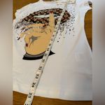 Rhinestone Graphic White and Brown Short Sleeve Tee size S Photo 8