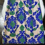 Biden Nantucket Blue and Green Notch Neck Tapestry Sheath Dress Size 8 Photo 4