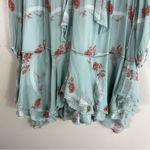 NWT Jonathan Simkhai Womens S Seafoam Floral Irena Rose 100% Silk Dress Tiered Green Photo 4