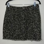 Umgee  womens medium mini skirt animal print black green tan button has pockets Photo 0