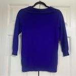 J.Crew  Royal Blue Tippi Sweater Crewneck 3/4 Sleeve Size Small Merino Wool Photo 3