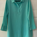 Vineyard Vines  Seafoam Green Linen Blend Popover‎ Tunic Top Shirt Sz Large Photo 0