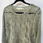 Rebellion Sage Green Open Knit Witchy Boho Flare Sleeve Beachy Top Forest Fairy Medium Photo 1