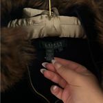 Ralph Lauren  velour zip up sweatshirt navy blue with detachable fur size L Photo 3