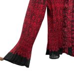 Apt. 9  Women Red Black Goth Crinkled Ruffle Front Long Sleeve Top XL Grunge Fairy Photo 3