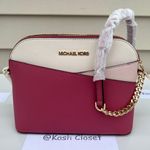 Michael Kors MK Jet Set Travel Medium Dome Xcross Crossbody Bag- Rosewood Multi Photo 0