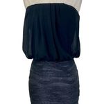 Wet Seal Black chiffon metallic strapless dress small chiffon top bodycon skirt Photo 0