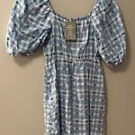 H&M blue gingham baby doll dress Photo 1
