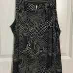 Black White Paisley Top Plus Tank 18 20 Women’s Blouse Shirt Work Office Pattern Photo 0