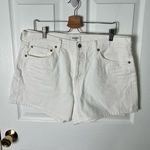 AGOLDE Organic Cotton High Rise White Parker Long Jean Shorts Dough 33 Photo 2