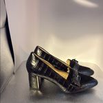Alex Marie Black Heels with Glossy Finish and Buckle Detail Photo 1