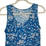 Draper James  Blue Shadow Floral Sleeveless Ruffle Night Gown Dress Womens Small Photo 2