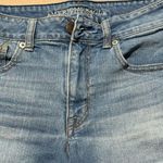 American Eagle  Outfitters Size 8 Stretch Cuffed Hem Blue Jean Shorts ￼ Photo 2