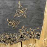 Lillie Ruben Black Silk with Gold embroidered Flowers Mini Pencil Skirt Size undefined Photo 2