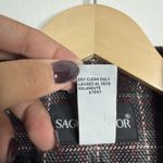 NWOT Sag Harbor Houndstooth Plaid Wool Blend Blazer Burgundy Black Size 18 Red Photo 3