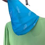 Cotton Connection Blue Aqua Chartreuse Sequined Fish Button up Hoodie Blue Photo 3