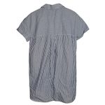 ZARA  Skipper Stripped Collared Cuffed Short Sleeve Button Coverup Shirt Dress S Photo 4