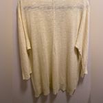 Eileen Fisher  Yellow 3/4 Sleeve Slub Knit V-Neck Linen/Cotton Blend Sweater Photo 8