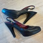 Prada  Vintage Leather Women’s Slingback Platform Pumps Heels Black Size 39/9 US Photo 1