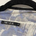 Nic+Zoe Blue & Gold Printed Open Front Lightweight Cardigan Sweater Womens S Photo 2