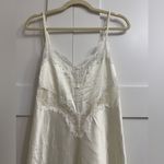 SKIMS  Woven Shine Lace Long Dress in Ivory, Size Large Photo 1