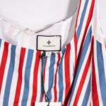 NEW Tuckernuck Sadie Americana Stripe Cotton Poplin Red Blue Wavy Stripe Dress S Photo 1