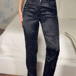 LIONESS  black silk pants with floral details  Photo 1