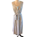 Max Studio Sophie Max Dress Maxi Women M  New Tan White Pinstripe Summer Photo 4