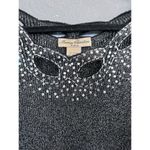 Marisa Christina Sweater‎ Black Sparkle Cutouts Size 3X Stretchy Formal Photo 1