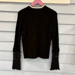 Edun Crochet Bell Sleeve Sweater Top Black Photo 2