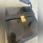 Casa Lopez Vintage Black Leather Snakeskin Alligator Purse Photo 1