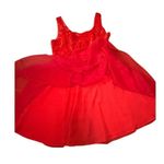 Free People  Vibrant Red Crushed Velvet Party Mini Baby Doll Dress Sz 8 Photo 12