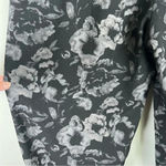 Floral Womens Joggers Black Gray Pull On Casual Lightweight Elastic Waist Medium Photo 8