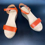 Maypol  Brown Leather Woven Wedge Heels Platform Sandals Women's Size 38 US 7.5 Photo 0