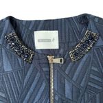 Beatrice B Cropped Navy Blue Bomber Jacket Women's Small Photo 2