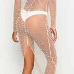 Beach Bunny Swimwear Champagne Nights Pearl Mesh Maxi Dress: Nude Photo 1
