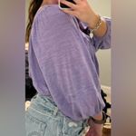 Free People  bell sleeve lavender square neck top boho casual classic Spring M Photo 2