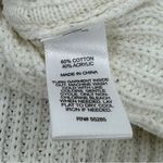 EXPRESS Ribbed Asymmetrical Hem Split Side Long Sweater Cream Large Turtle Neck Photo 9