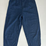 ZARA  Balloon Denim Pleated Cropped Trousers US 8 (b17) Photo 0