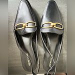 Veronica Beard NEW w/o box  Cassie Sz 8.5Black Leather Loafers with Gold Accent Photo 2