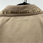 Dressbarn xl safari Animal Print ButtonUp embroidered beaded top jacket cardigan Tan Photo 7