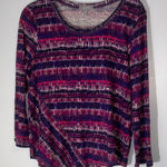 Habitat  Clothes To Live In S Women's Vibrant‎ Striped Blouse Asymmetrical cotton Photo 0