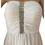 Calvin Klein Ivory White Timeless Elegant Dress Embellished Crystals size 2 Photo 1