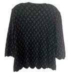 Ming Wang Sapphire scalloped edge gold thread knit cardigan sweater jacket L Photo 4